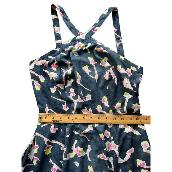 CAbi Dress Women's Size 4 Blue Watercolor Print Aurora Paradise Maxi Halter - Picture 10 of 14